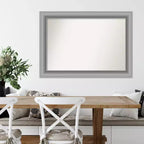 Specchio da parete a picco non smussato in nichel lucido 42" x 30" - Amanti Art: Include accessori di montaggio, stile moderno