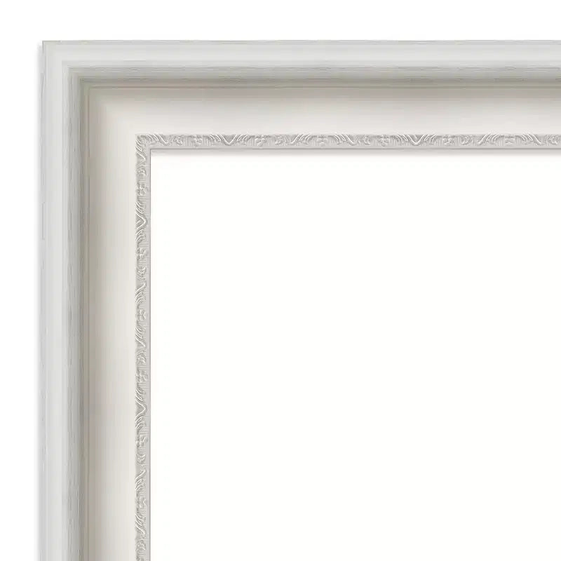 Specchio da parete per bagno Amanti Art con cornice bianca Parlor da 81 x 81 cm, senza bordo smussato: moderno quadrato, include accessori per il montaggio