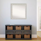 Specchio da parete per bagno Amanti Art con cornice bianca Parlor da 81 x 81 cm, senza bordo smussato: moderno quadrato, include accessori per il montaggio