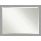 44" x 34" Brushed Nickel Framed Wall Mirror Silver - Amanti Art: Modern Rectangle, No Assembly Required