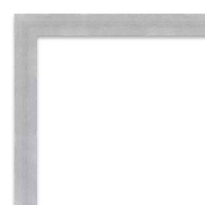 Specchio da Parete per Bagno Stretto Grace 20" x 26" Non Smussato Nichel Spazzolato - Amanti Art: Cornice in Polistirene, Montaggio a Parete