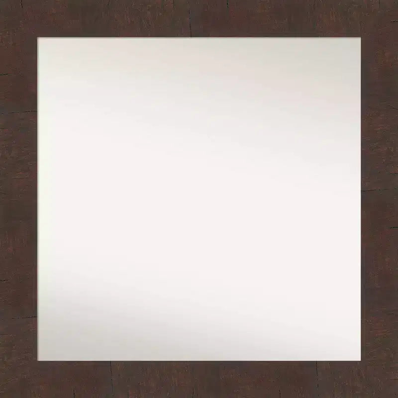 31" x 31" Non-Beveled Wildwood Brown Bathroom Wall Mirror - Amanti Art: Modern Square Vanity, Polystyrene Frame
