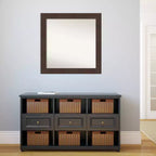 Specchio da bagno Wildwood Brown da 31" x 31" non smussato - Amanti Art: specchio da trucco quadrato moderno, cornice in polistirene