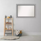 Specchio da parete Amanti Art 42" x 30" in nichel lucido, con bordo piatto, modello Peak: Include l'hardware per il montaggio