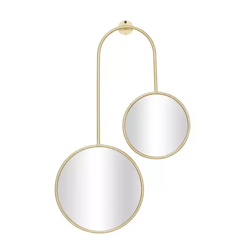 Specchio da parete moderno in metallo color oro - CosmoLiving by Cosmopolitan: Rotondo, cornice in legno, include l'hardware per il montaggio