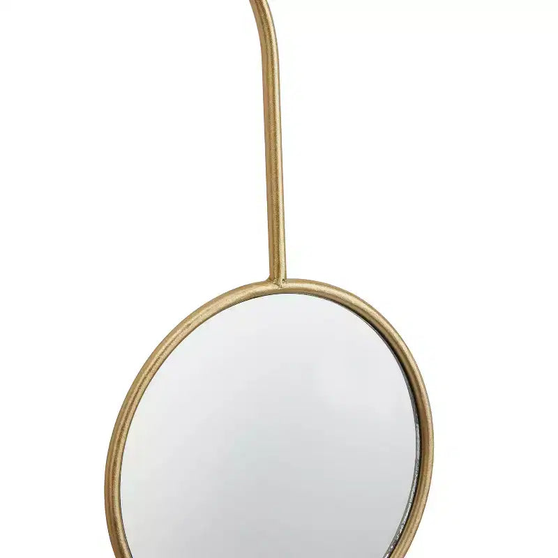 Specchio da parete moderno in metallo color oro - CosmoLiving by Cosmopolitan: Rotondo, cornice in legno, include l'hardware per il montaggio