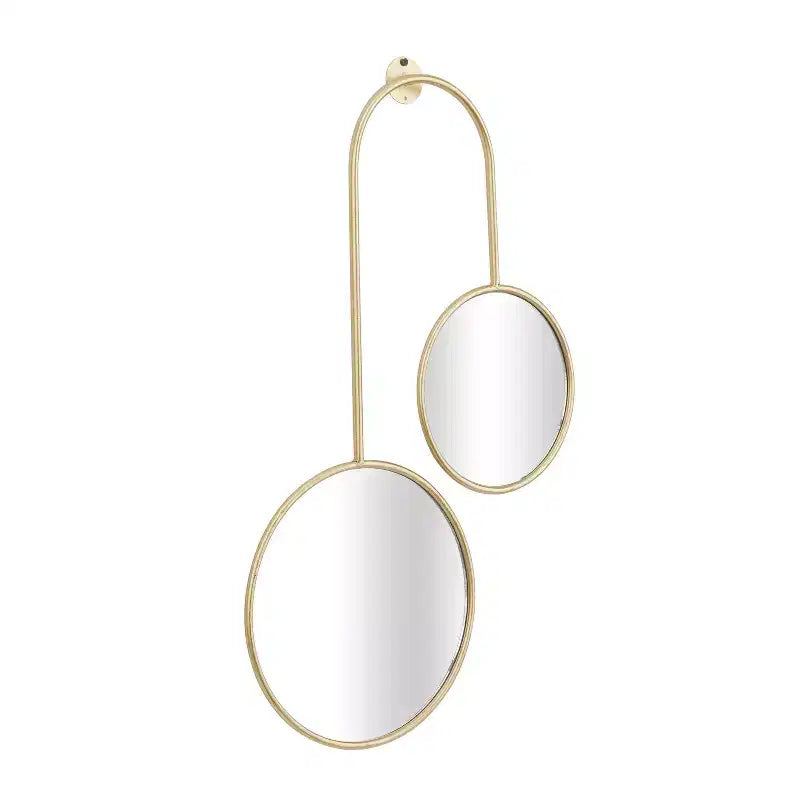 Specchio da parete moderno in metallo color oro - CosmoLiving by Cosmopolitan: Rotondo, cornice in legno, include l'hardware per il montaggio