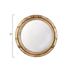 Specchio oblò rotondo in metallo invecchiato dorato da 22" - Storied Home: Stile moderno, Nessun assemblaggio, Montaggio a parete