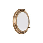 Specchio oblò rotondo in metallo invecchiato dorato da 22" - Storied Home: Stile moderno, Nessun assemblaggio, Montaggio a parete