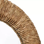 Specchio da Parete con Cornice Intrecciata in Piante Essiccate Marrone - Olivia & May: Stile Boho, Forma Rotonda, Nessun Montaggio Richiesto