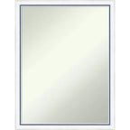 20"x26" Non-Beveled Morgan Wood Bathroom Wall Mirror White/Blue - Amanti Art: Modern Style, Wood Frame, Wall Mounted