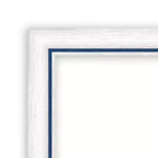 20"x26" Specchio da parete non smussato Morgan in legno per bagno Bianco/Blu - Amanti Art: Stile moderno, cornice in legno, a parete