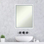 20"x26" Specchio da parete non smussato Morgan in legno per bagno Bianco/Blu - Amanti Art: Stile moderno, cornice in legno, a parete