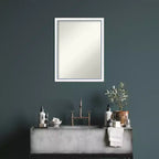 20"x26" Specchio da parete non smussato Morgan in legno per bagno Bianco/Blu - Amanti Art: Stile moderno, cornice in legno, a parete