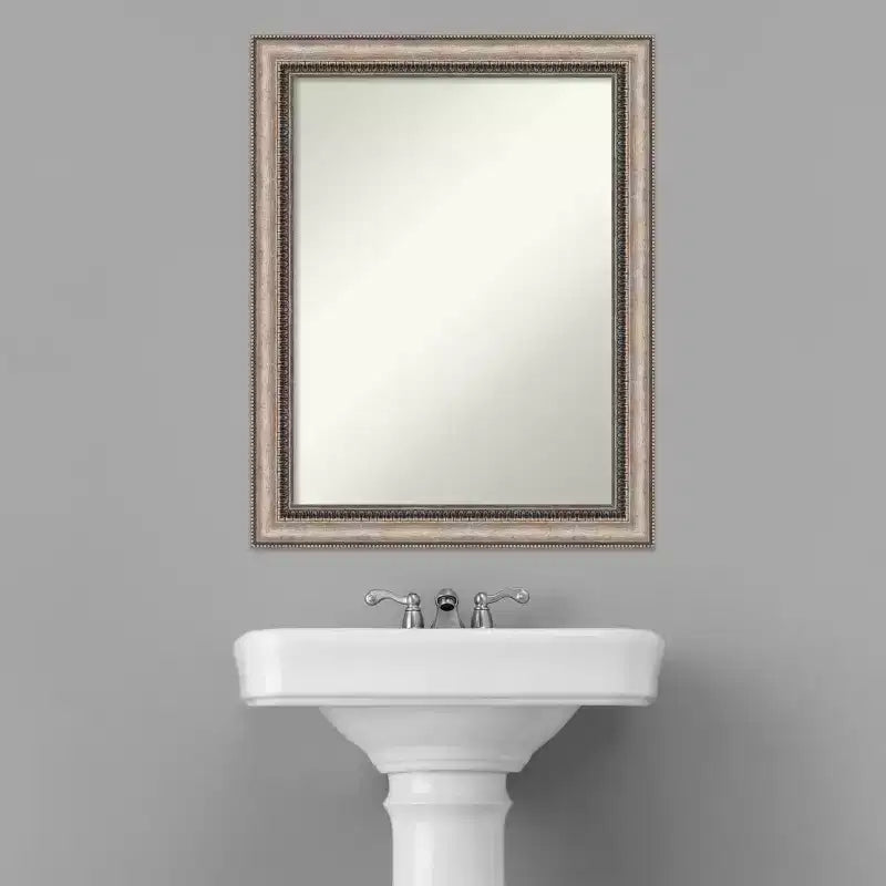 Specchio da parete Lyla ornato con cornice, non smussato, 55,9 cm x 71,1 cm, Argento - Amanti Art: Include l'hardware per il montaggio