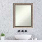 Specchio da parete Lyla ornato con cornice, non smussato, 55,9 cm x 71,1 cm, Argento - Amanti Art: Include l'hardware per il montaggio