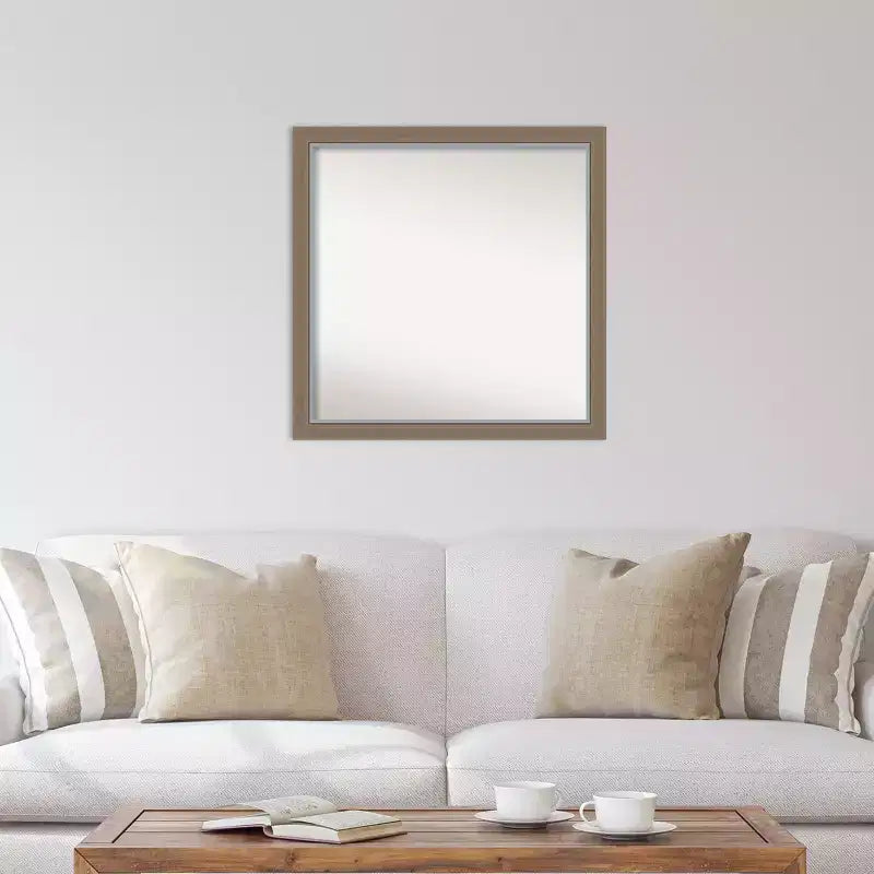 Specchio da parete stretto Eva marrone non smussato 29" x 29" - Amanti Art