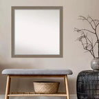 Specchio da parete stretto Eva marrone non smussato 29" x 29" - Amanti Art