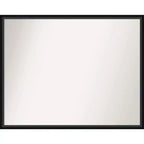 29" x 23" Non-Beveled Lucie Wood Bathroom Wall Mirror Black - Amanti Art: Contemporary, Wall-Mounted