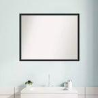 29" x 23" Specchio da Parete per Bagno Lucie Wood Nero Non Smussato - Amanti Art: Contemporaneo, a Parete