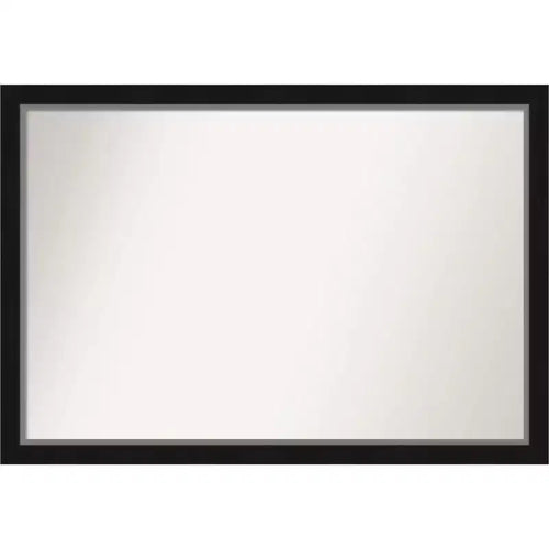 39" x 27" Non-Beveled Eva Narrow Bathroom Wall Mirror Black - Amanti Art: Modern Rectangular, Polystyrene Frame, Wall Mounted