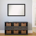 Specchio da Parete Stretto da Bagno Nero, 99 cm x 68 cm, Eva, senza smusso - Amanti Art: Rettangolare Moderno, Cornice in Polistirolo, Montaggio a Parete