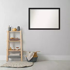 Specchio da Parete Stretto da Bagno Nero, 99 cm x 68 cm, Eva, senza smusso - Amanti Art: Rettangolare Moderno, Cornice in Polistirolo, Montaggio a Parete