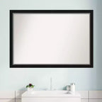 Specchio da Parete Stretto da Bagno Nero, 99 cm x 68 cm, Eva, senza smusso - Amanti Art: Rettangolare Moderno, Cornice in Polistirolo, Montaggio a Parete