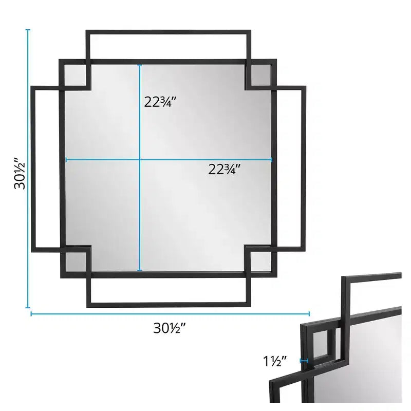 Specchio da parete senza cornice a figura intera Howard Elliott 31"x23" Collezione Whitby: arredamento moderno, alto 60", montaggio a parete