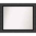Amanti Art 33" x 27" Non-Beveled Tuxedo Black Bathroom Wall Mirror: Rectangle, Polystyrene Frame, Includes Mounting Hardware