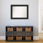 Specchio da parete per bagno Amanti Art 33" x 27" senza smussatura nero Tuxedo: rettangolare, cornice in polistirene, include hardware per il montaggio