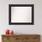 Specchio da parete per bagno Amanti Art 33" x 27" senza smussatura nero Tuxedo: rettangolare, cornice in polistirene, include hardware per il montaggio