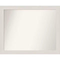 32" x 26" Rustic Plank White Narrow Bathroom Wall Mirror: Wall Mount, Polystyrene Frame - Amanti Art