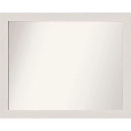 32" x 26" Rustic Plank White Narrow Bathroom Wall Mirror: Wall Mount, Polystyrene Frame - Amanti Art