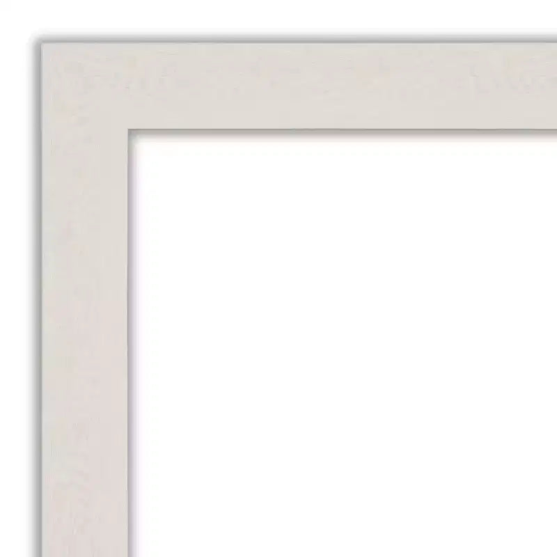 Specchio da parete stretto da bagno 32" x 26" con assi rustiche bianche: montaggio a parete, cornice in polistirene - Amanti Art