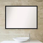 Specchio da parete per bagno Amanti Art, 40" x 29", senza smussatura, nero intenso: rettangolare, cornice in polistirene, montaggio a parete