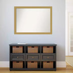 Specchio da parete per bagno Grace da 42" x 31" senza smusso Oro Spazzolato - Amanti Art: Rettangolare, Cornice in polistirene, Montaggio a parete