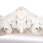 Olivia & May Specchio da parete con cornice in legno ad arco intagliato, 94x71 cm, finitura bianca anticata marrone: nessun assemblaggio richiesto, decorazione moderna