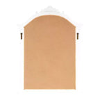 Olivia & May Specchio da parete con cornice in legno ad arco intagliato, 94x71 cm, finitura bianca anticata marrone: nessun assemblaggio richiesto, decorazione moderna