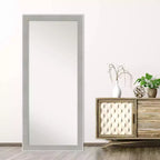 Specchio da terra/a parete Glam 29" x 65" con cornice grigio lino - Amanti Art: montaggio a parete, cornice in polistirene