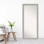 Specchio da terra/a parete Glam 29" x 65" con cornice grigio lino - Amanti Art: montaggio a parete, cornice in polistirene