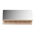 Kiera Grace 23.6" Alva Accent Mirror Shelf with 6 Pegs: Wall-Mounted, Rectangular, Engineered Wood, No Assembly Required