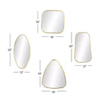 Set da 4 specchi da parete in legno dalle forme varie - Oro - CosmoLiving by Cosmopolitan: Cornice moderna in ferro, Montaggio a parete, Nessun assemblaggio richiesto