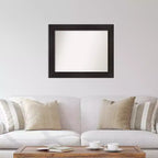 Specchio da parete per mobili non smussato 34" x 28" Espresso - Amanti Art: Cornice in polistirolo, include ferramenta per il montaggio