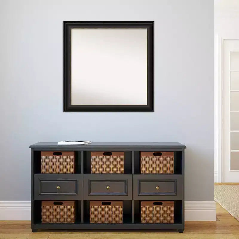Specchio da bagno a parete trio in bronzo lucidato a olio non smussato da 31" x 31" - Amanti Art: Vanity moderno quadrato, cornice in polistirene