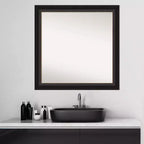 Specchio da bagno a parete trio in bronzo lucidato a olio non smussato da 31" x 31" - Amanti Art: Vanity moderno quadrato, cornice in polistirene