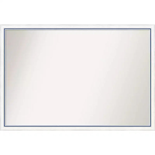 38"x26" Non-Beveled Morgan Wood Bathroom Wall Mirror White/Blue - Amanti Art