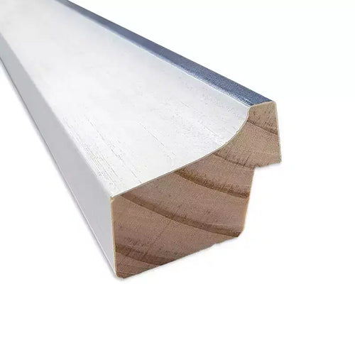 Specchio da bagno da parete Morgan in legno non smussato da 38"x26" bianco/blu - Amanti Art
