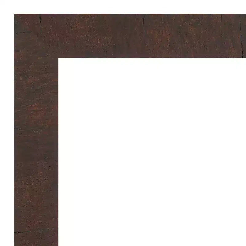 Amanti Art 45" x 35" Specchio da Parete con Cornice Wildwood Marrone: Vetro Moderno Smussato, Nessun Montaggio Richiesto
