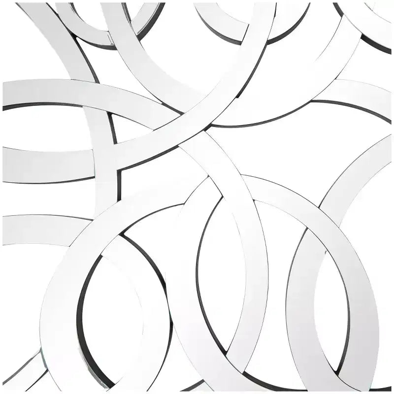 Olivia & May Specchio da Parete Geometrico in Vetro 35"X64" Argento
